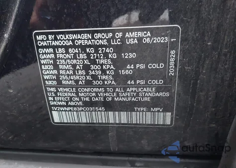 2023 Volkswagen Id.4 Awd Pro S из США, поврежденный, VIN 1V2WNPE83PC035545